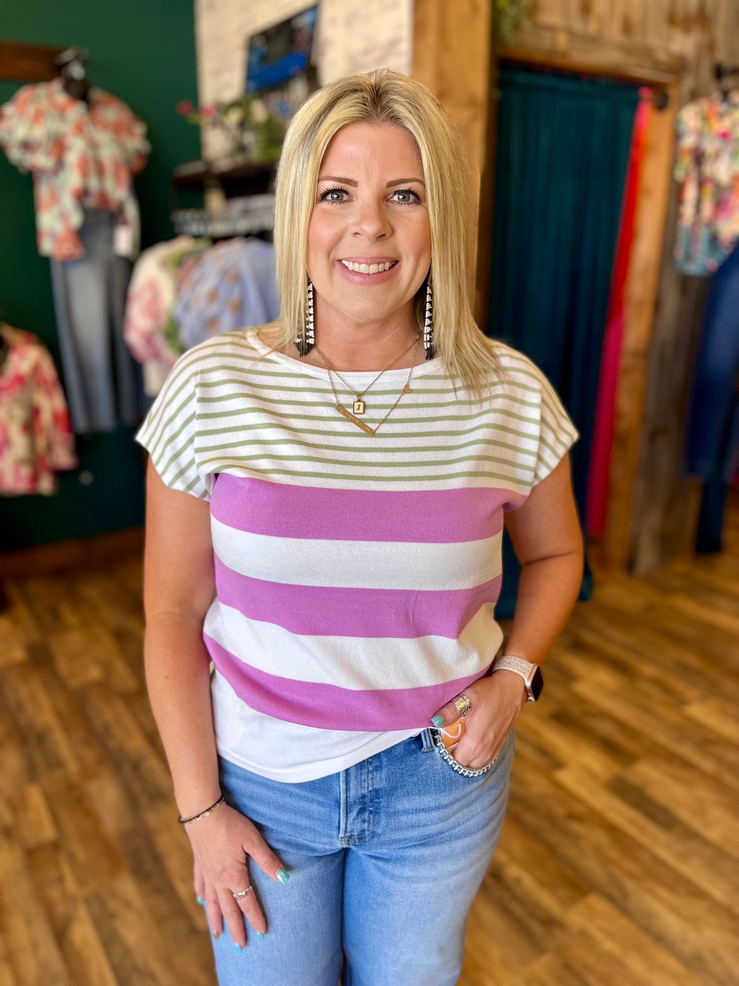 Striped Color Block Sweater