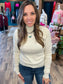 Scallop Neck Knit Sweater