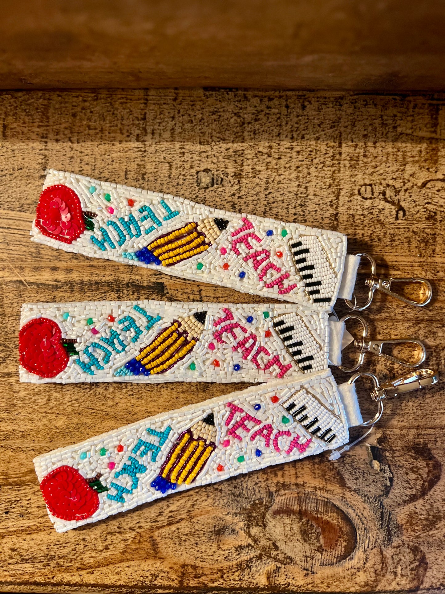 Beaded Teacher Keychain