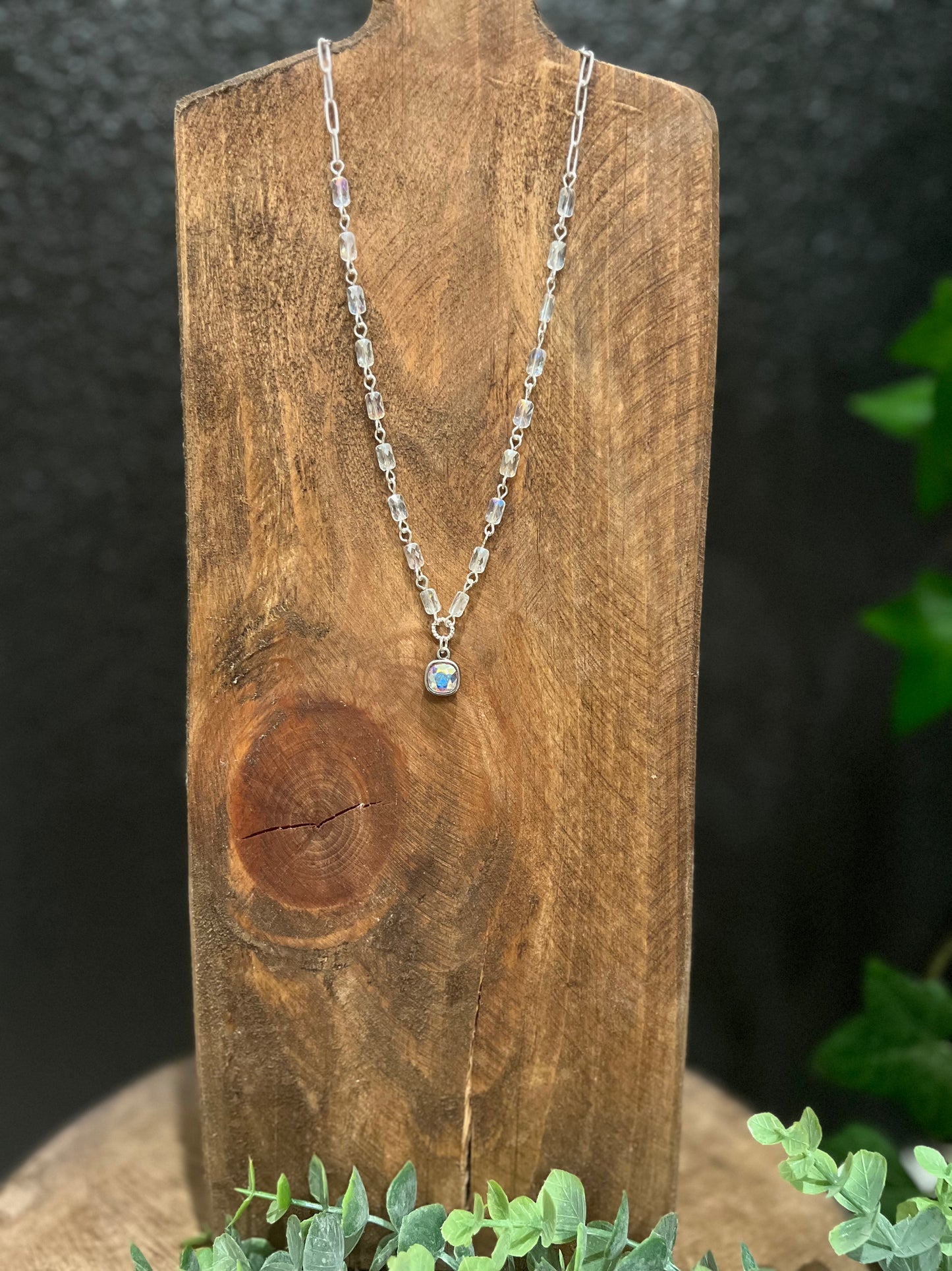 Dainty Silver Crystal Necklace
