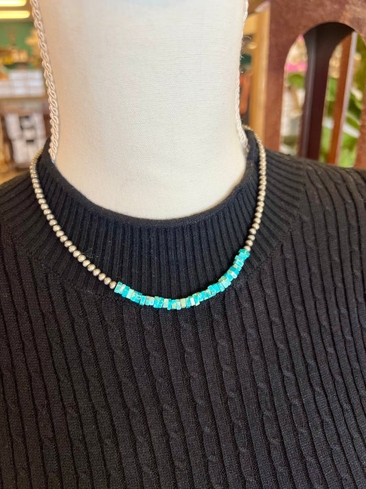 Turquoise Block Necklace