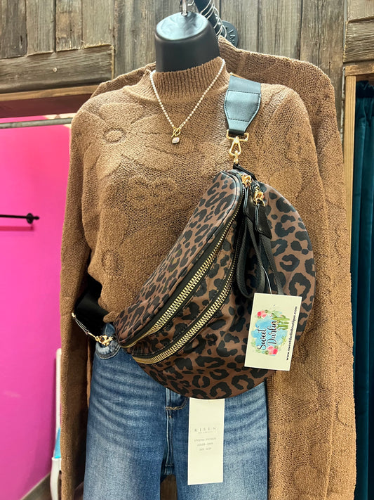 Leopard Double Zip Nylon Bum Bag
