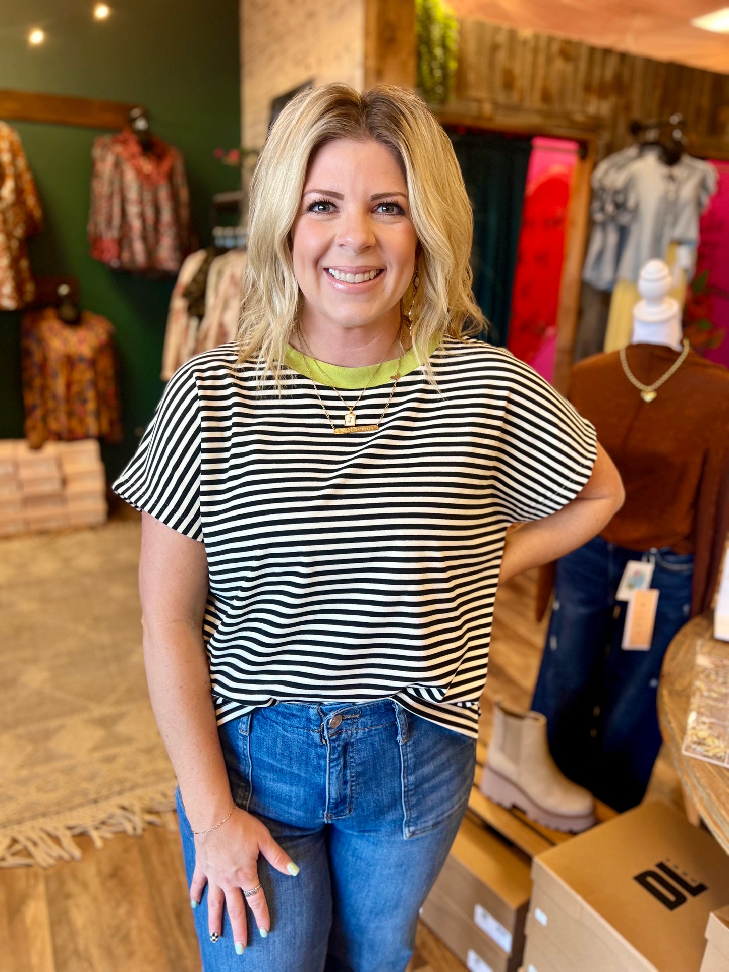Soft Striped Dolman Top