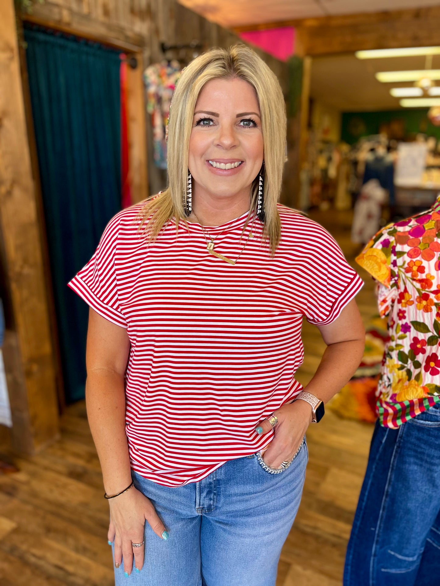 Pinstripe Casual Top