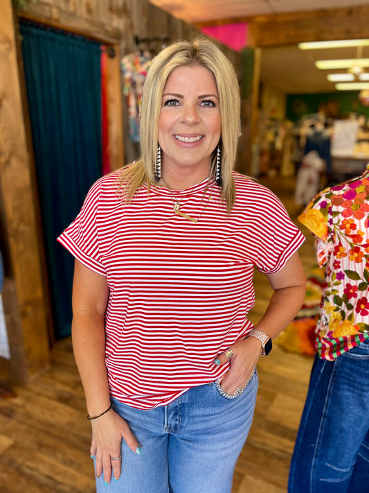 Pinstripe Casual Top