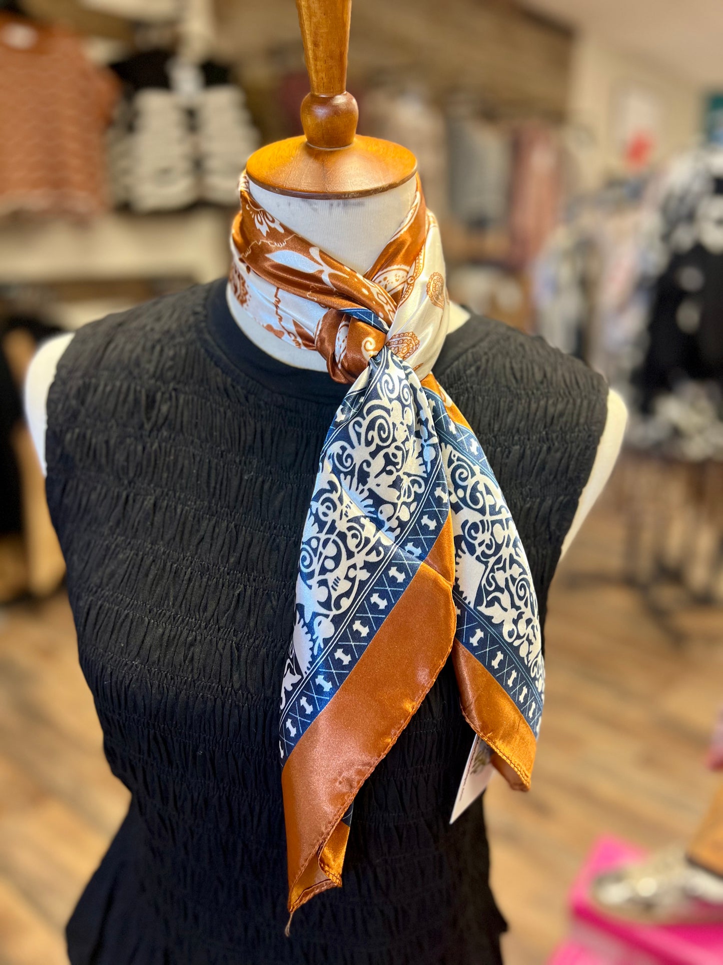 Rust & Navy Paisley Wild Rag