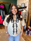 Black Scroll Cream Top