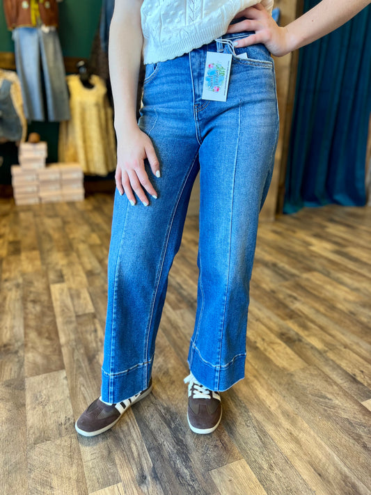 Vervet High Rise Ankle Wide Trouser