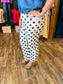 Linen & Navy Polka Dot Wide Straight Pant