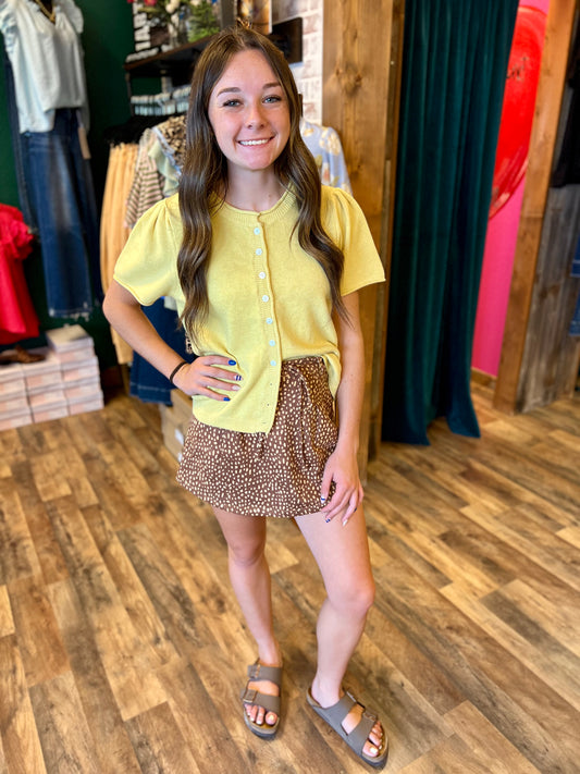 Toffee Fawn Printed Skort