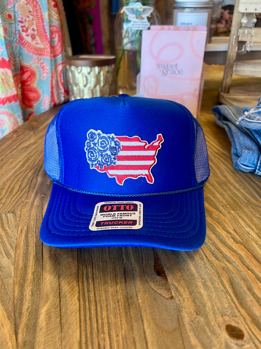 Floral USA Hat