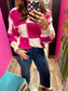 Neon Pink Checkered Sweater