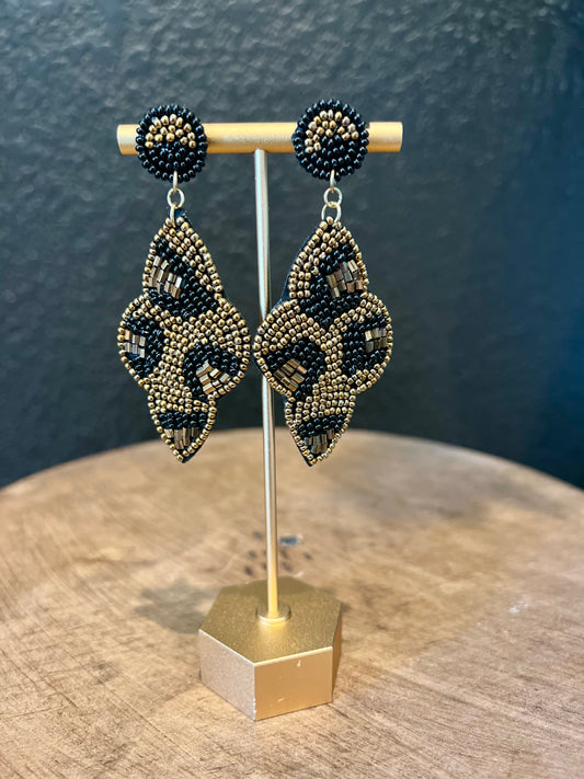 Beaded Leopard Earrings
