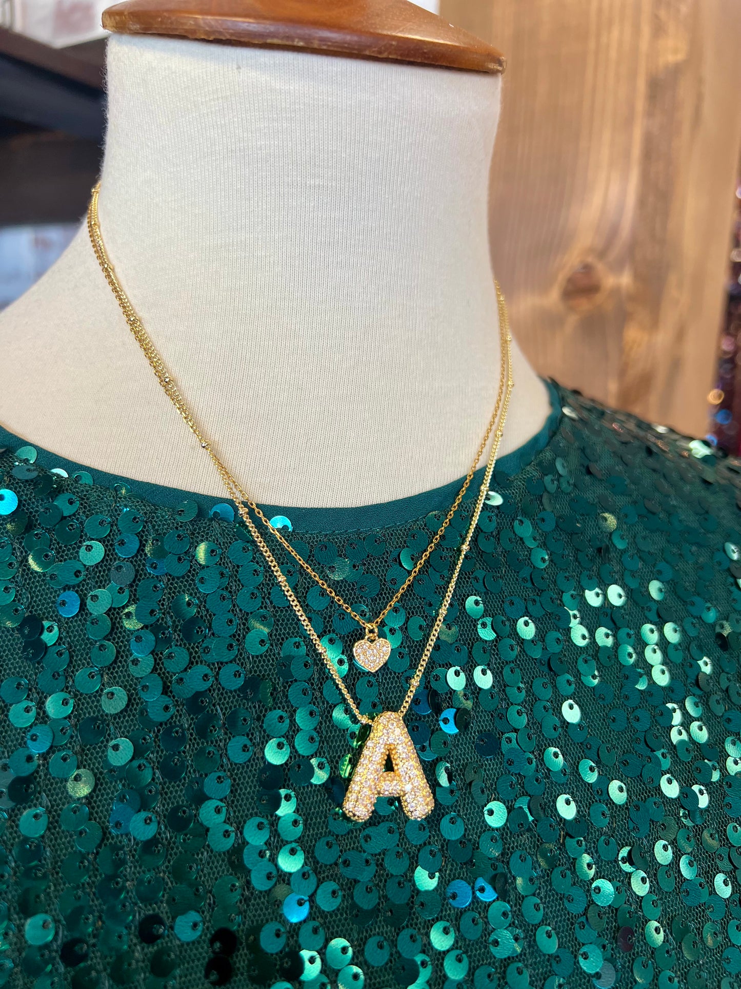 Gold Diamond Initial Necklace