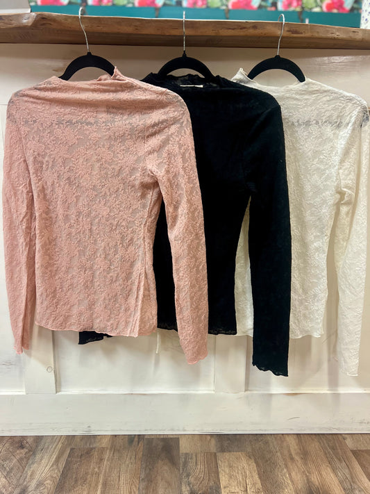 Floral Burn Out Lace Top