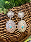Double Concho Small Stone Earring