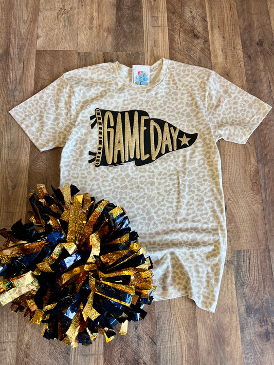 Natural Leopard Game Day Pennant Tee