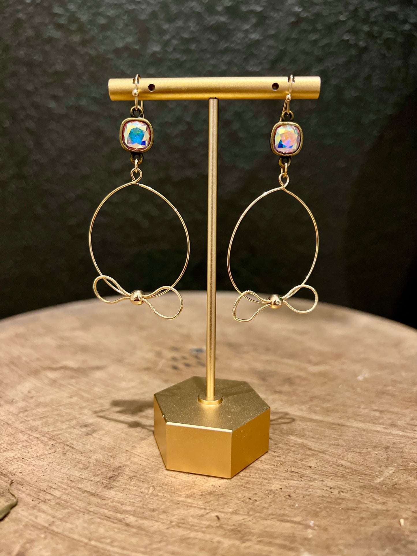 Gold Mini Bow Hoop Earring