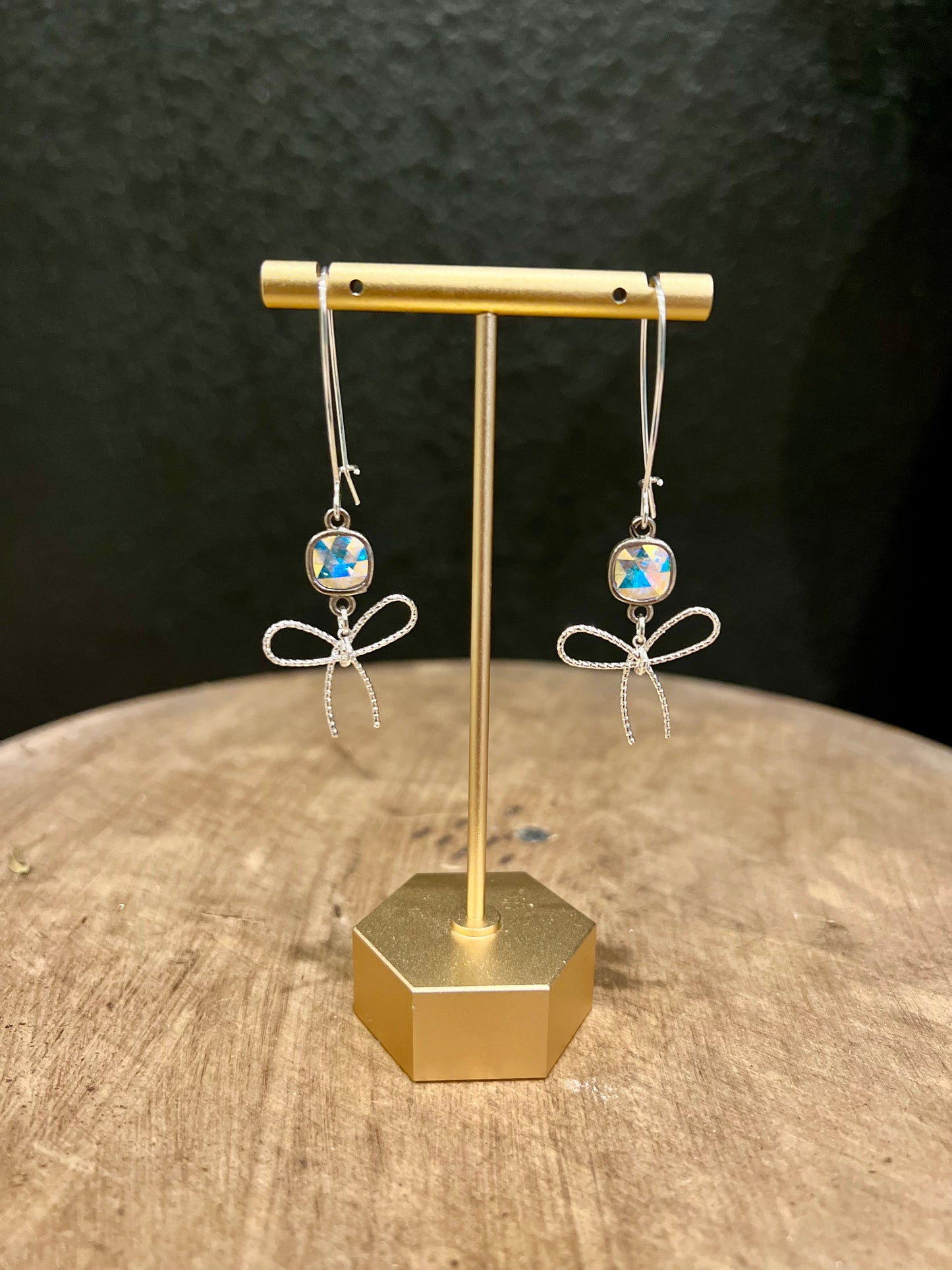 Dainty Bow Diamond Drop Earring