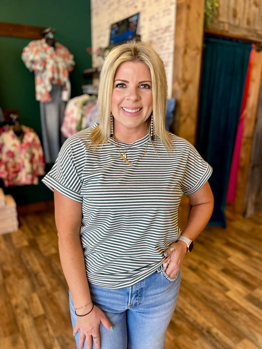 Pinstripe Casual Top