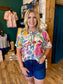 Abstract Floral Print Top