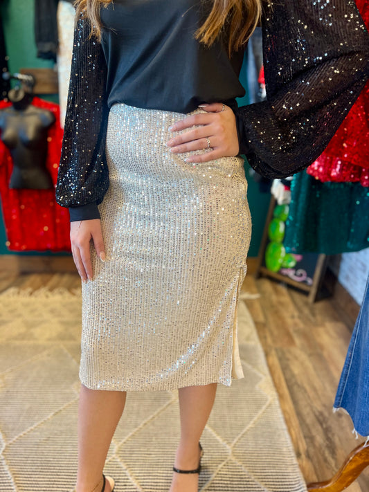 Sequin Pencil Skirt