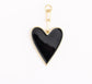 Black Enamel Heart Bag Charm