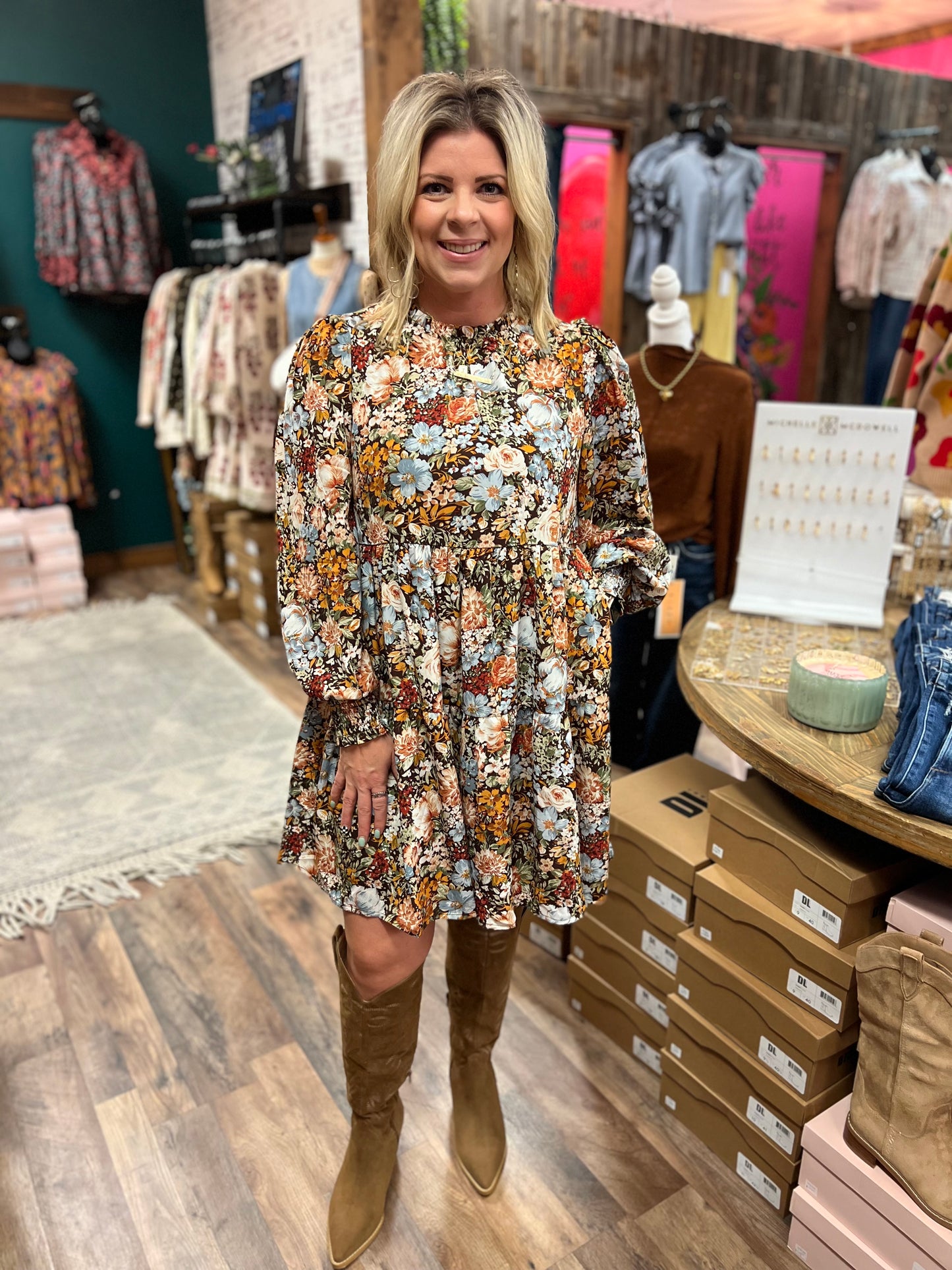 Floral Ruffle Tiered Dress