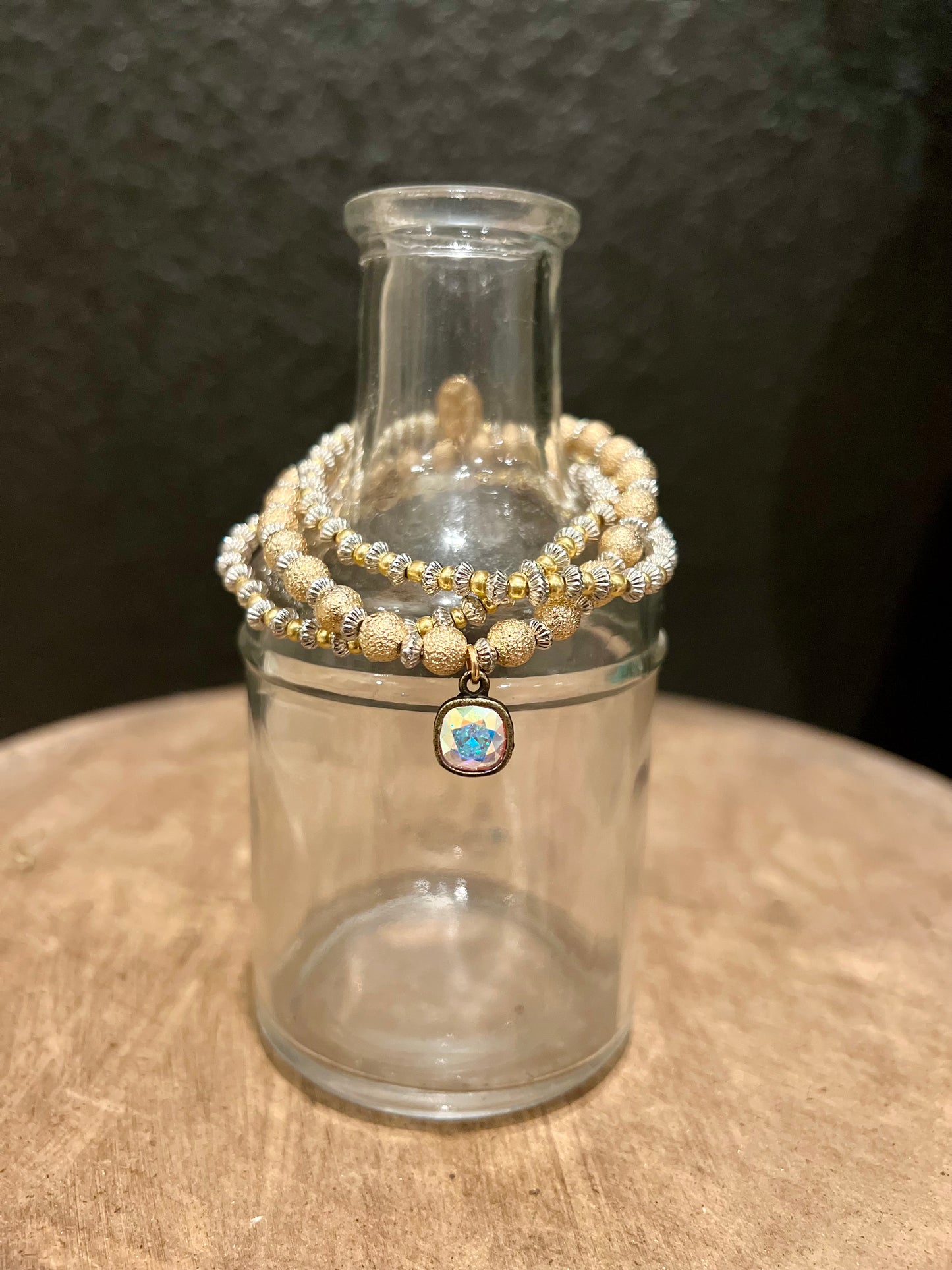 3 pc Mixed Metal Stretch Bracelets