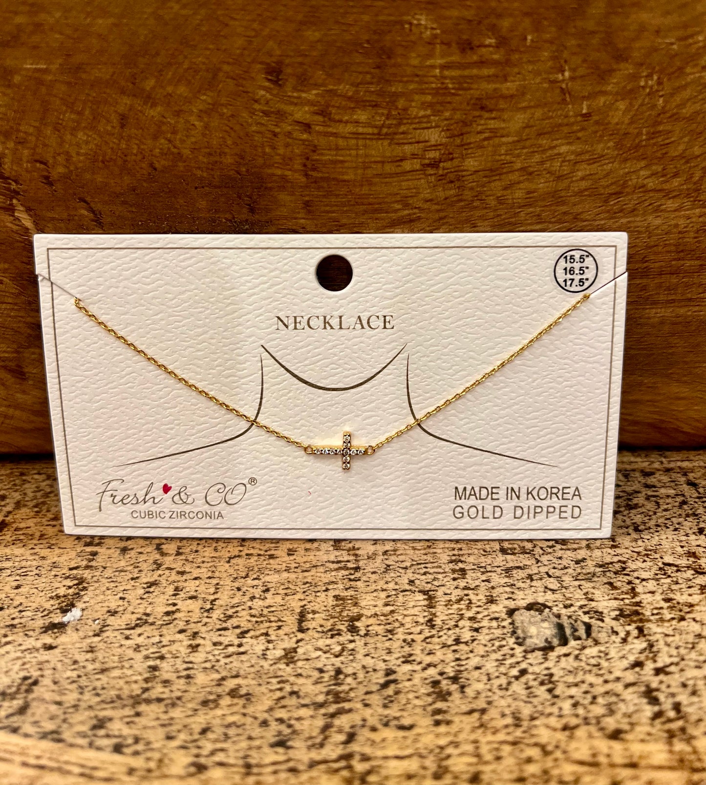 Sideways Diamond Cross Necklace