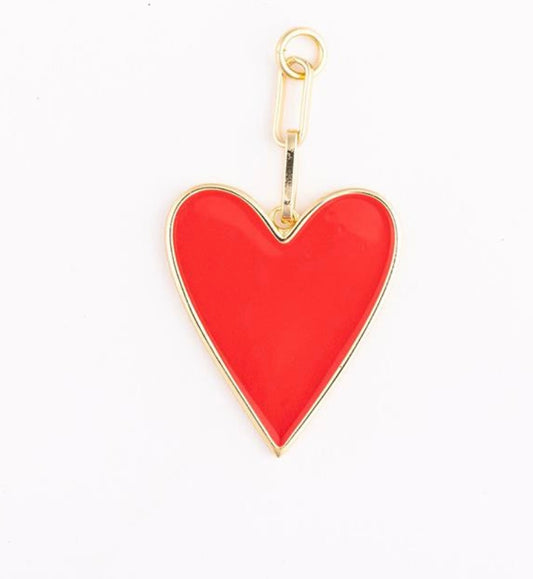 Red Enamel Heart Bag Charm