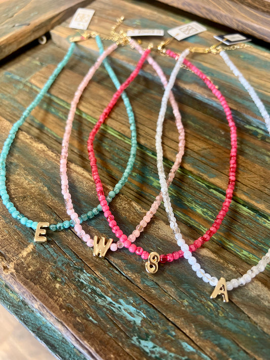 Beaded Initial Necklace