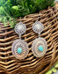 Double Concho Large Stone Earring
