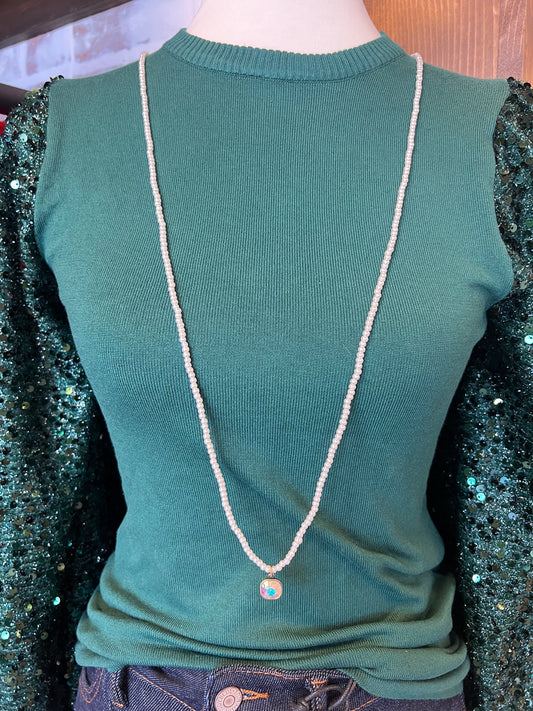 Long Pearl Drop Necklace