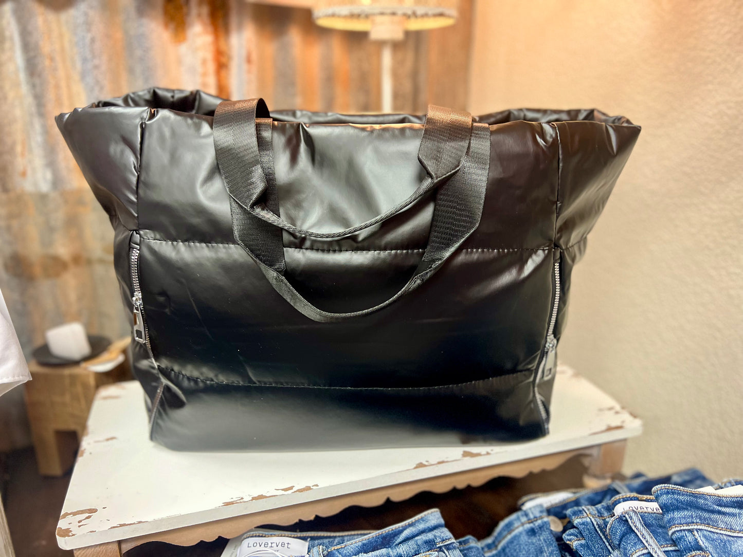 Leather Puff Bag