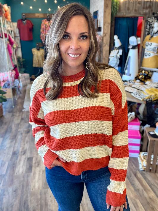 Striped Loose Fit Lightweight Sweater