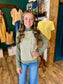 Stripe & Rib Mix Mock Neck Top