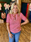 Stripe Vneck Top