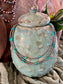 16” Barrel Turquoise & Sterling Bead Necklace