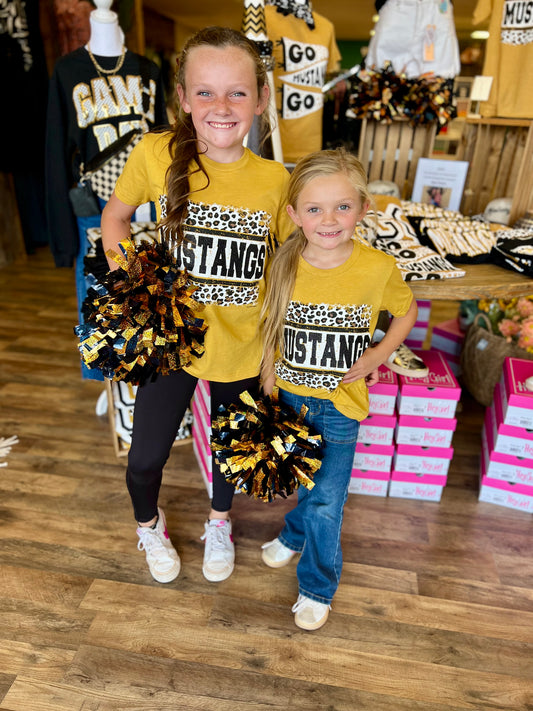 Kids Leopard Mustangs Tee