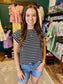 Striped Cap Sleeve Top