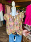 Taupe Sheer Floral Ruffle Top