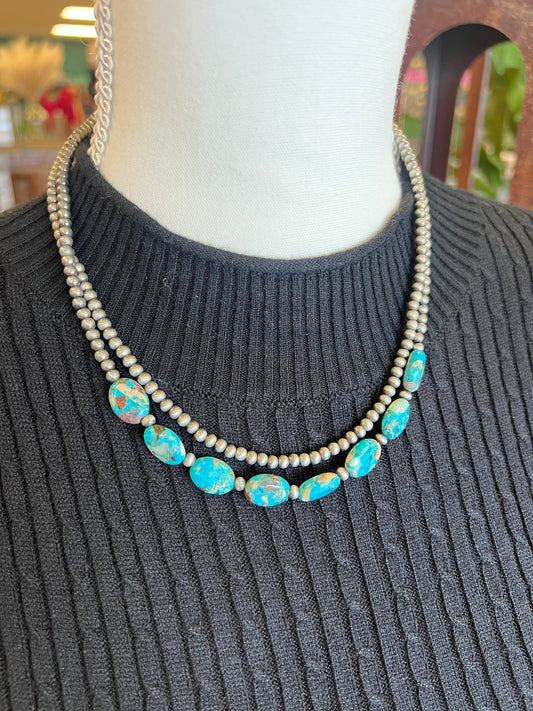 Oval Turquoise Double Strand