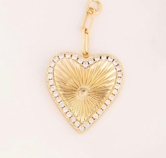 Pave Heart Bag Charm