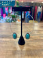 Turquoise Oval Drop Hoop Earring