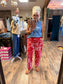 Red Bandana Knit Pant