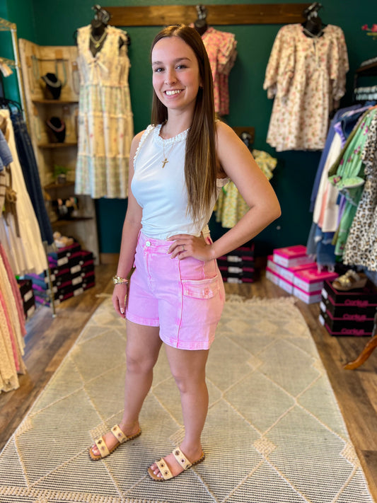 Acid Pink Cargo Shorts