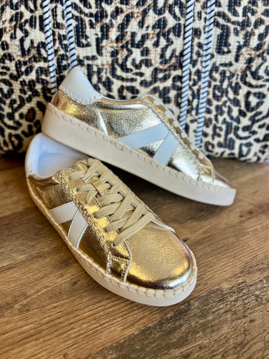Gold Metallic Tennis Shoe