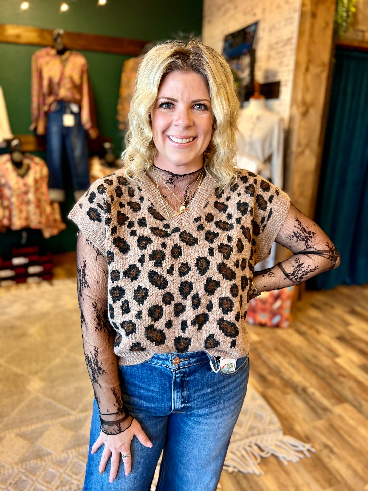 Leopard Sweater Vest