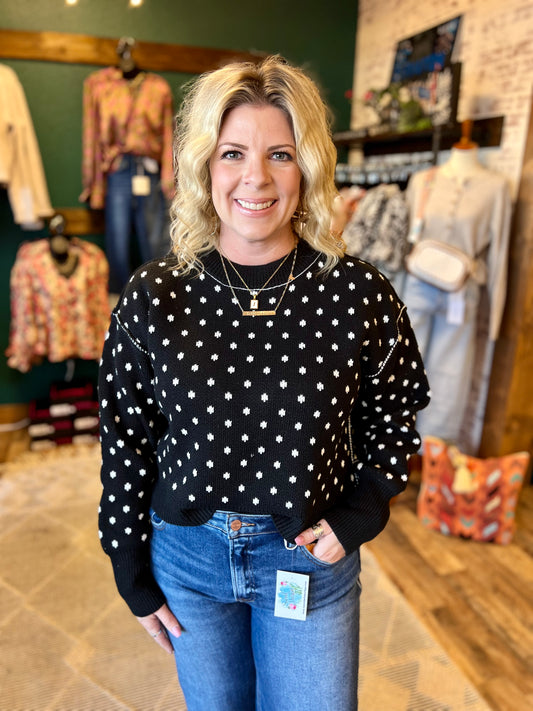 Black Polka Dot Sweater
